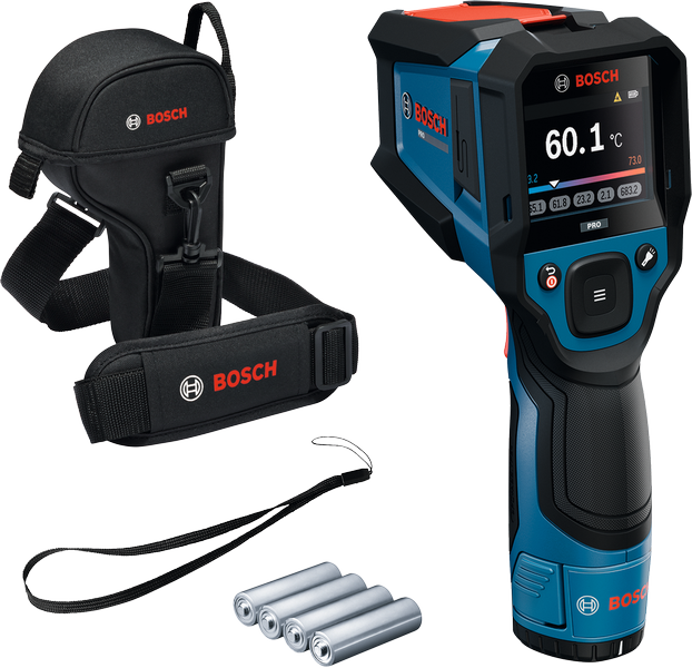 Bosch Blauw GIS 12V-800-16 Infraroodthermometer (AA1 batterijadapter, 4x LR6 (AA) batterijen, polslus, etui) - 0601083B00