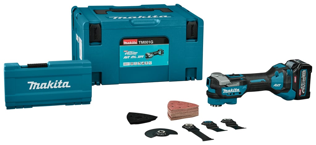 Makita TM001GZ03 XGT 40 V Max Multitool Zonder accu`s en lader met accessoire set in M-box TM001GZ03