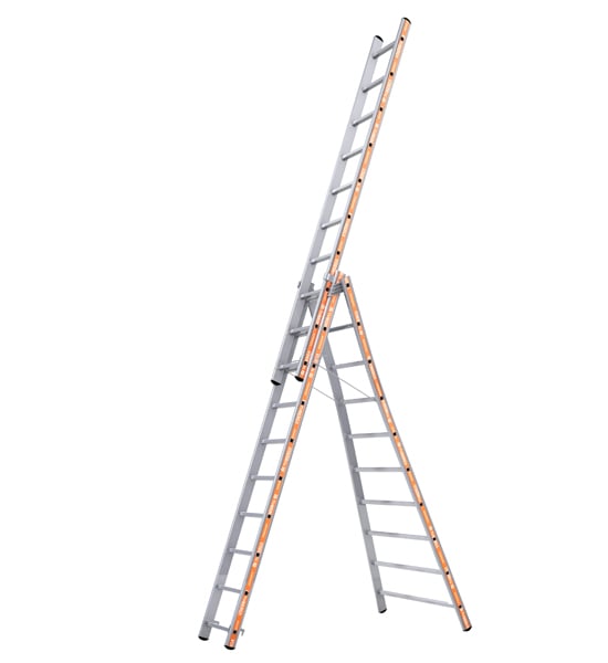 Little Jumbo Reformladder 1253 | met uitgebogen bomen | 3x12 sporten 1201253012