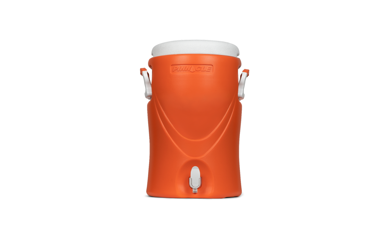 Pinnacle Platino 5 Gallon - Geïsoleerde Drankdispenser / Drankkoeler met kraantje - 20 Liter - Oranje