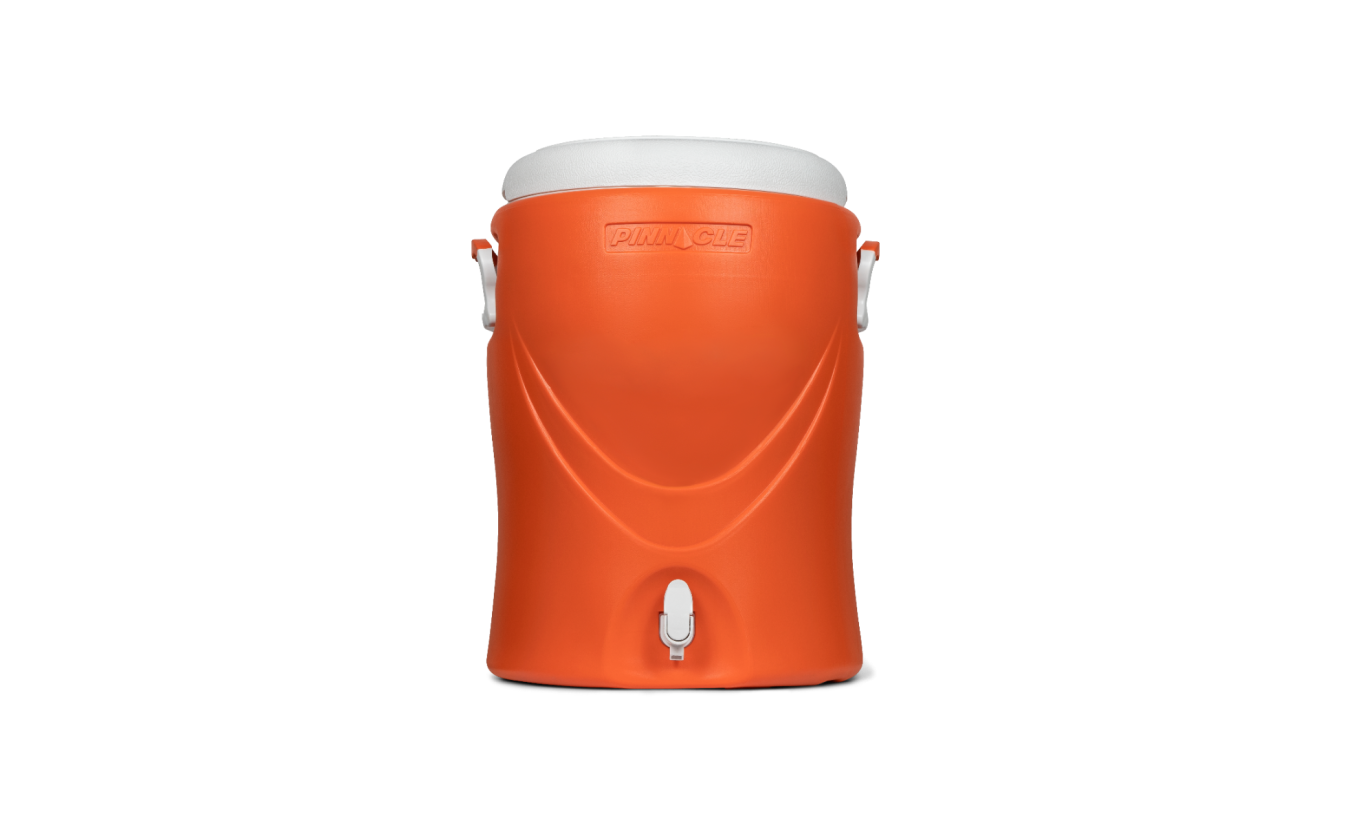 Pinnacle Platino 10 Gallon - Geïsoleerde Drankdispenser / Drankkoeler met kraantje - 40 Liter - Oranje