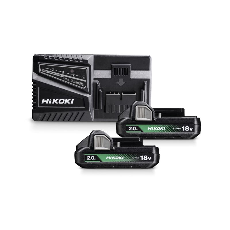 Hikoki UC18YFSLWFZ PowerPack | 2 x accu 2.0 Ah 18 V BSL1820M | Oplader UC18YFSL UC18YFSLWFZ
