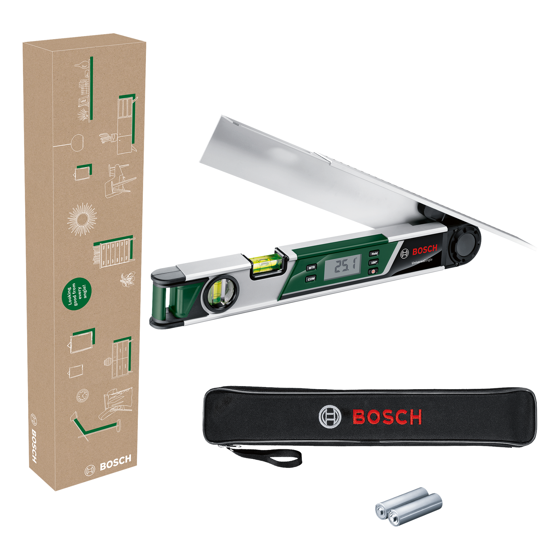 Bosch Groen UniversalAngle Hoekmeter | Inclusief Batterijen - 06036760Z1