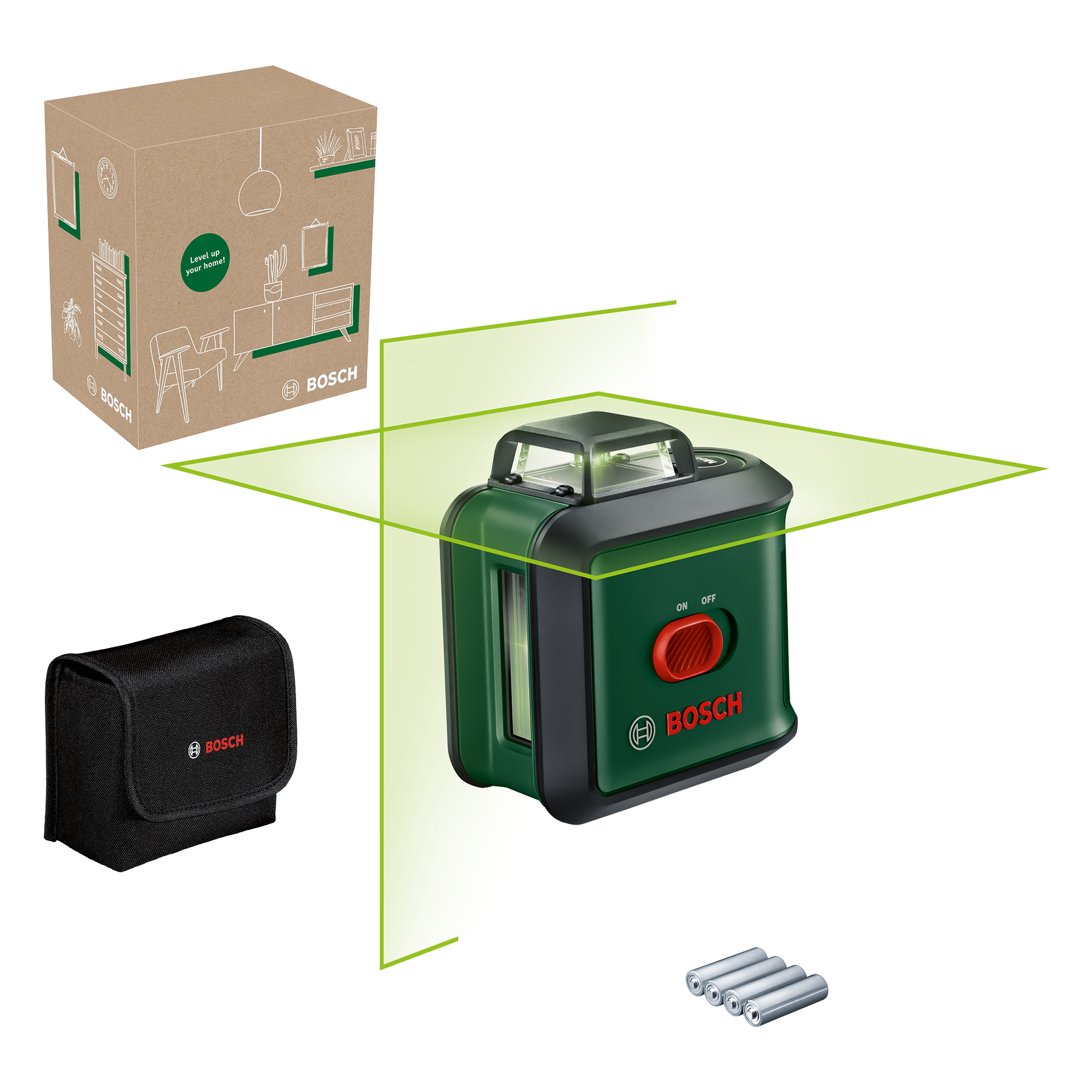 Bosch Groen UniversalLevel 360°-lijnlaser | Inclusief Batterijen - 0603663EZ0