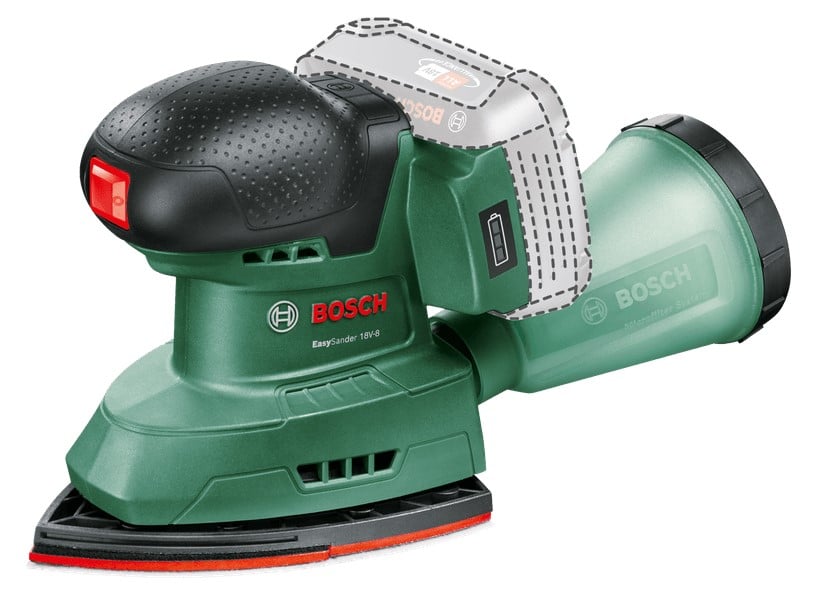 Bosch Groen EasySander 18V-8 Accu Multischuurmachine | Incl. 3 schuurbladen | Zonder accu en lader - 06033E3000
