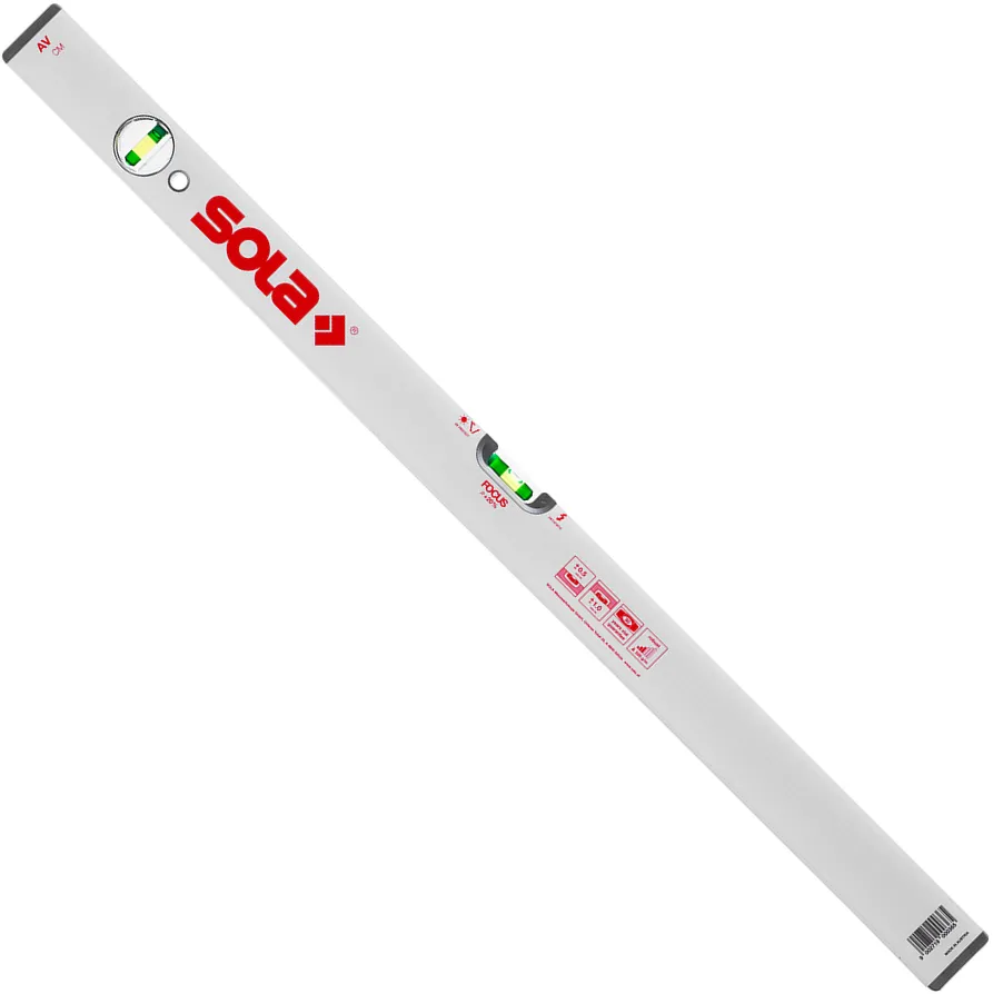 SOLA Alu blokwaterpas AV200 200cm 2 libellen 0,50mm/m zilver - 01111701