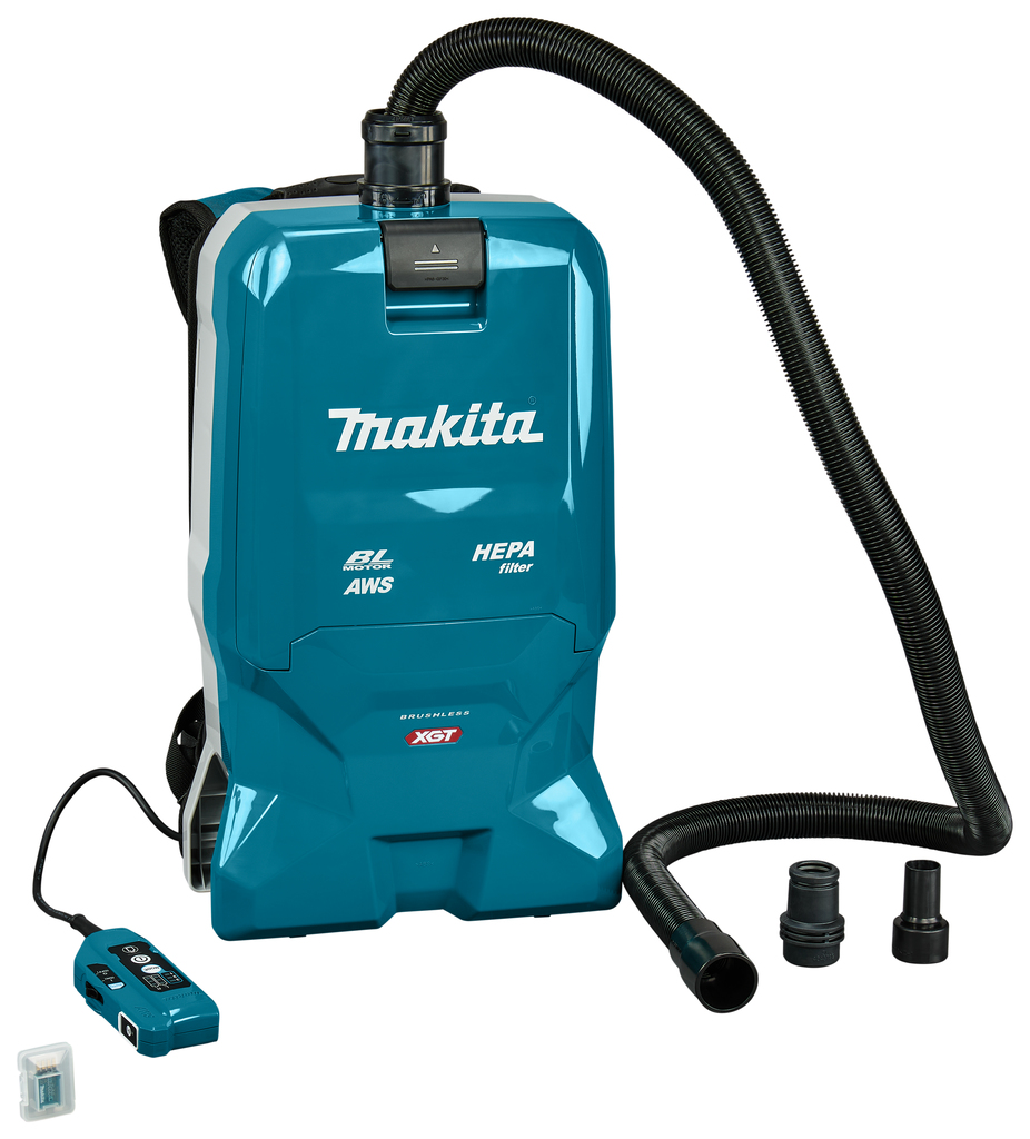 Makita VC012GZ01 Rugstofzuiger | Zonder accu&apos;s en lader | Met aansluiting. 3 adapters en AWS zender | In doos - VC012GZ01