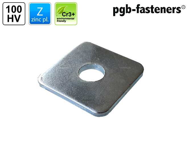 pgb-Europe PGB-FASTENERS | Vierkant sluitring HV100 DIN 436 M 8 Zn | 100 st 43600100803