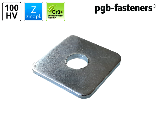 pgb-Europe PGB-FASTENERS | Vierkant sluitring HV100 DIN 436 M16 Zn | 50 st 43600101603