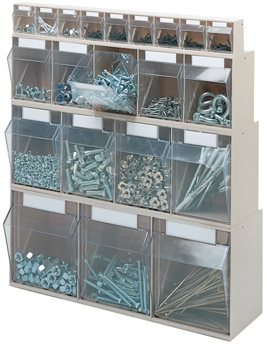 Lockweiler Opbergbakstelling | H207xB600xD172mm | 4 x D | kunststof wit | 1 stuk - 1500413 1500413 afbeelding