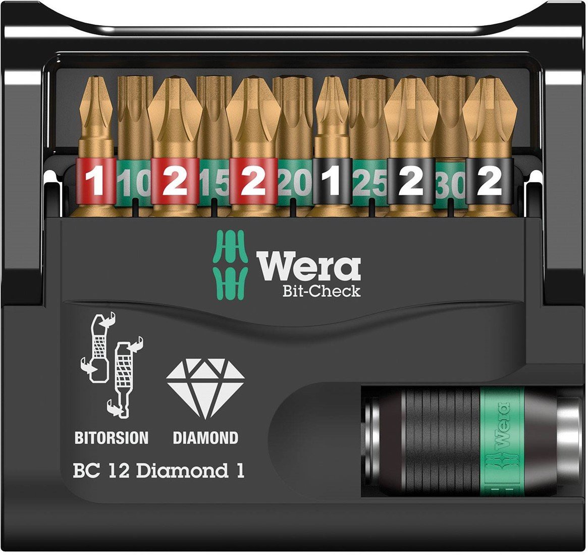 Wera 05136392001 12-delige Bit-Check Diamond 1 SB Bitset - 05136392001