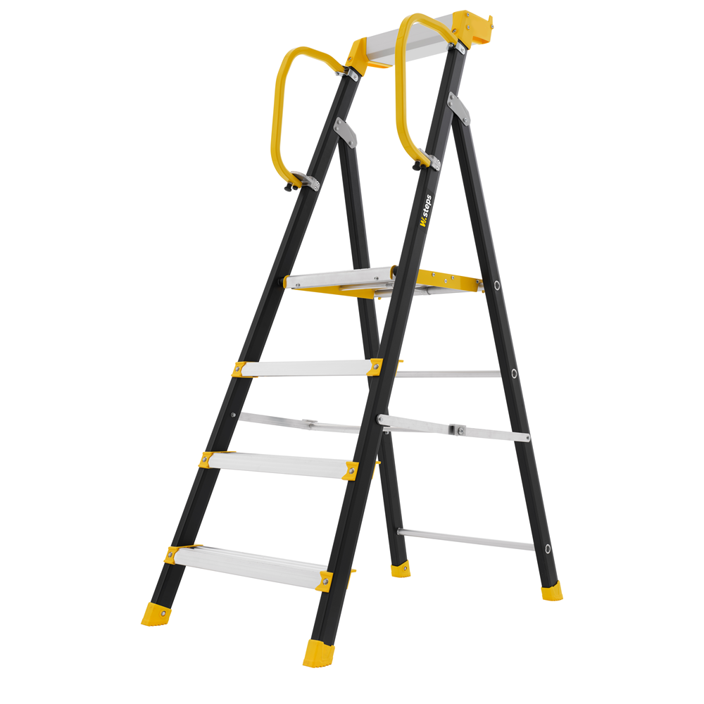 W.steps Enkele trap 200P met leuning - 4 treden (950 mm) - WI882004