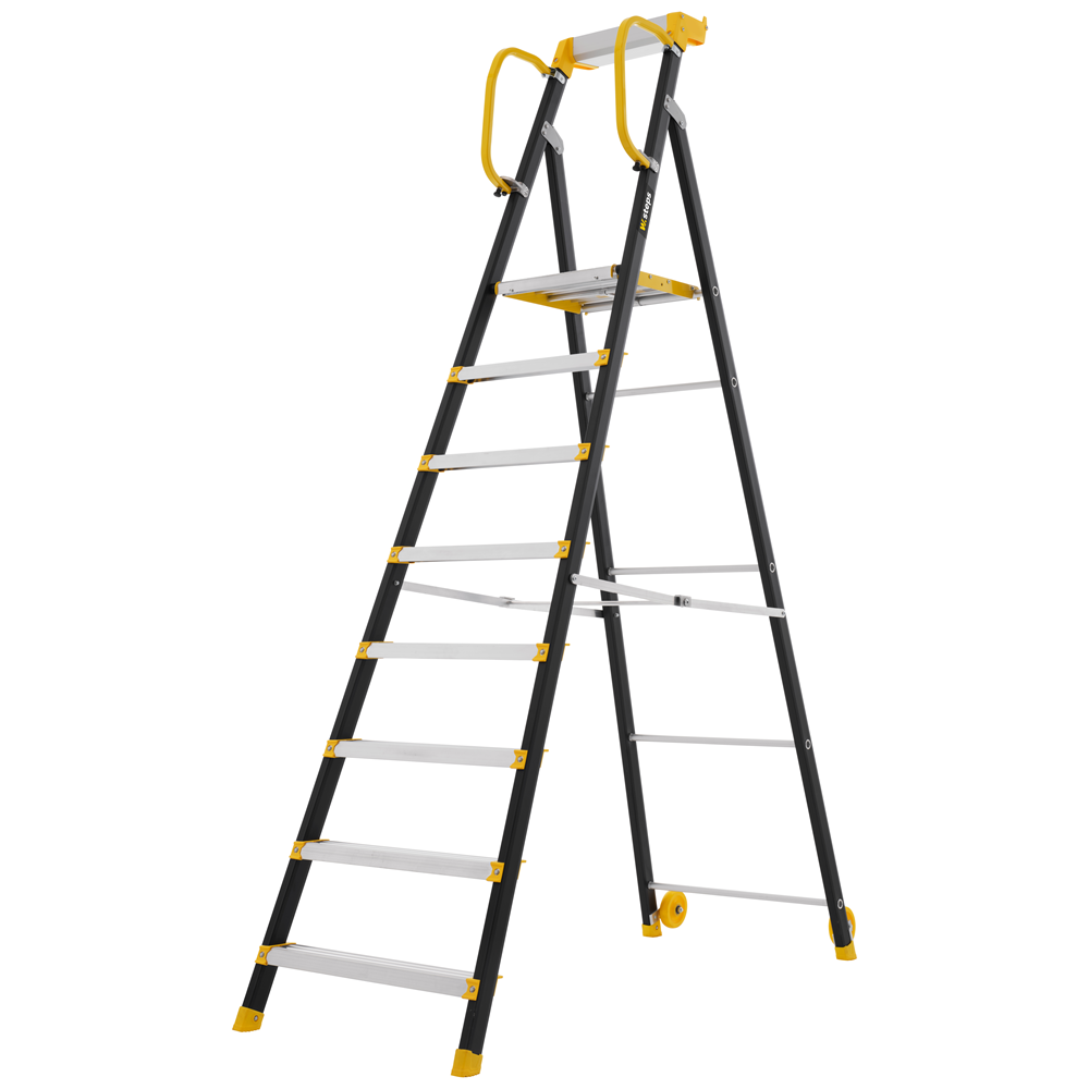 W.steps Enkele trap 200P met leuning - 8 treden (1950 mm) - WI882008
