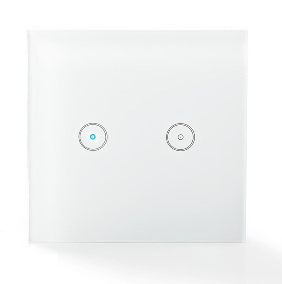 Nedis SmartLife Wandschakelaar | Wi-Fi | Duaal | 1000 W | Glas | Wit | 1 stuks - WIFIWS20WT - WIFIWS20WT