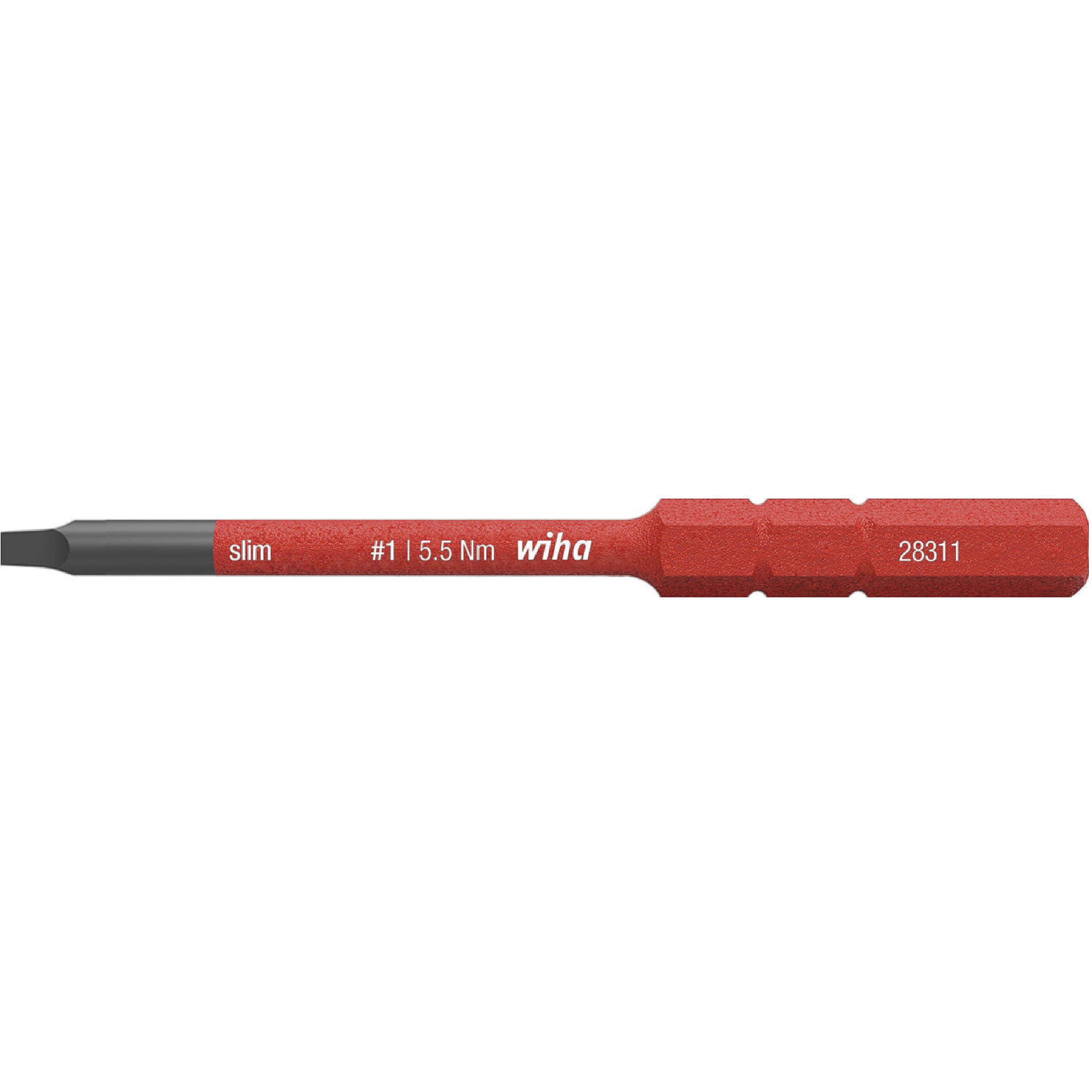 Wiha Bit slimBit electric Binnenvierkant Robertson 1 x 75 mm - 35510