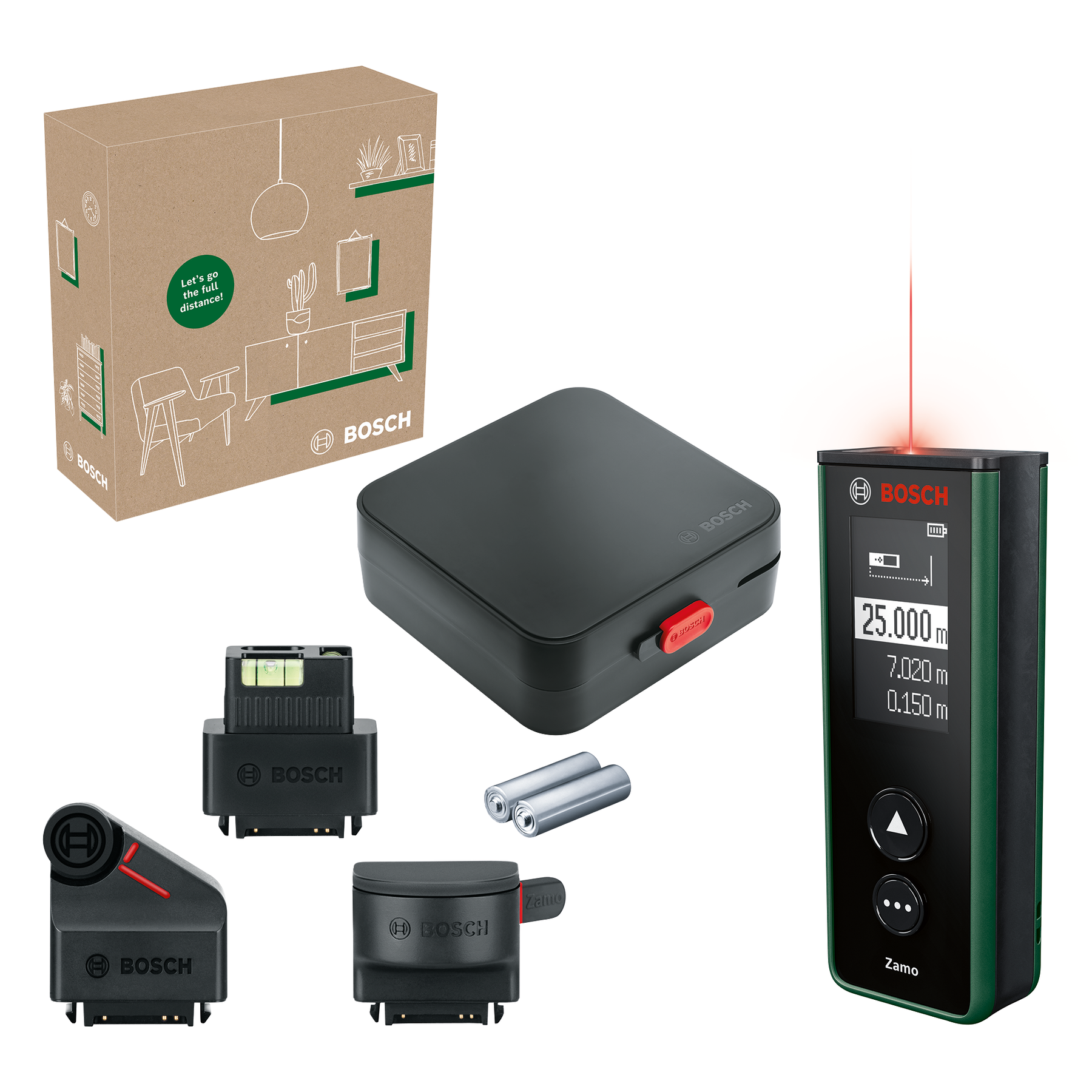 Bosch Groen Zamo Laserafstandsmeter Set | Inclusief Batterijen - 06036729Z1