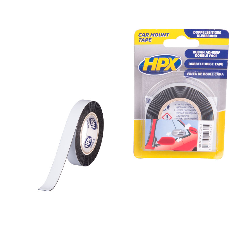HPX Dubbelzijdige PE bevestigingstape | Zwart | 12mm x 2m - ZC0023 | 20 stuks ZC0023