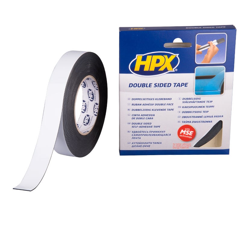 HPX Dubbelzijdige PE bevestigingstape | Zwart | 25mm x 10m - ZC06 | 10 stuks ZC06
