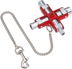 Knipex Universele sleutel voor alle standaard schakelkasten en afsluitsystemen 90 mm - 001106