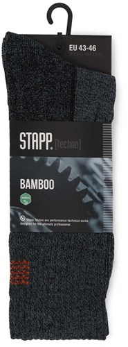 Stapp Techno Bamboo Sok 28400 Donkergrijs/Oranje | 6556 Donkergrijs/Oranje | Maat 38 - 00.134.007.35