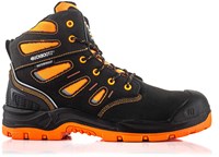 BuckBootz Werkschoen BVIZ2 Hoog S3 + KN | Zwart/Oranje BVIZ2OR | Maat 42 - 00.176.084.42-2