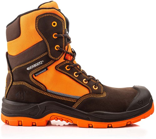 BuckBootz Werkschoen BVIZ1 Hoog S3 + KN | Zwart/Oranje BVIZ1OR | Maat 45 - 00.176.086.45