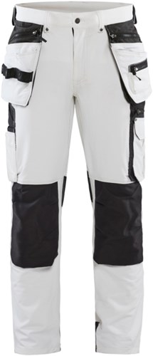 Blåkläder Schildersbroek met 4-weg stretch 10791645 | Wit/Donkergrijs | Maat 50 - 7330509743416
