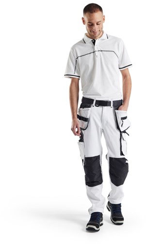 Blåkläder Schildersbroek met 4-weg stretch 10791645 | Wit/Donkergrijs | Maat 56 - 7330509743447-2