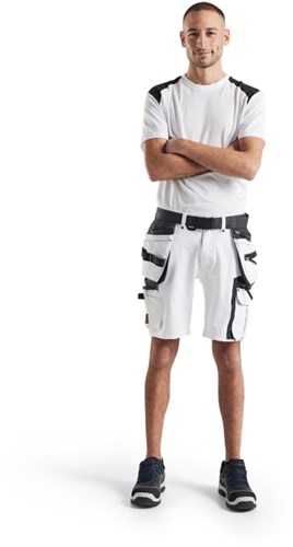 Blåkläder Schildersshort met 4-weg stretch 10881645 | Wit/Donkergrijs | Maat 46 - 7330509750117-2