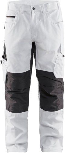 Blåkläder schilderswerkbroek met stretch 10951330 | Wit/Donkergrijs | Maat 62 - 7330509658710