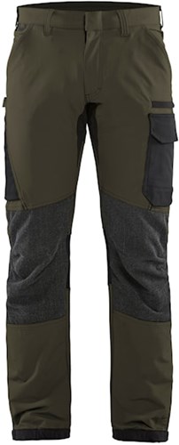 Blåkläder Service werkbroek met 4-weg stretch 14221645 | Groen/Zwart | Maat 62 - 7330509734278