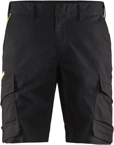 Blåkläder Industrie short met stretch 14461832 | Zwart/High Vis Geel | Maat 62 - 7330509758502