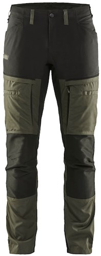 Blåkläder Service werkbroek met stretch 14561845 | Groen/Zwart | Maat 60 - 7330509651018