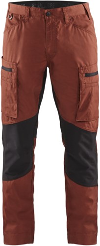 Blåkläder service werkbroek met stretch 14591845 | gebrand rood/zwart | maat 46 - 7330509781142