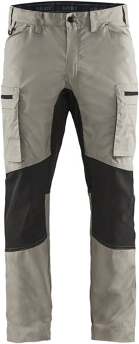 Blåkläder Service werkbroek met stretch 14591845 | Stone/Zwart | Maat 56 - 7330509500613