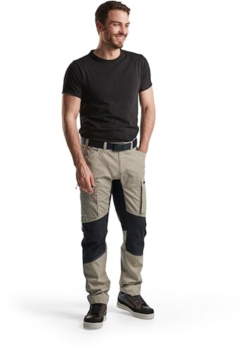 Blåkläder Service werkbroek met stretch 14591845 | Stone/Zwart | Maat 56 - 7330509500613-2
