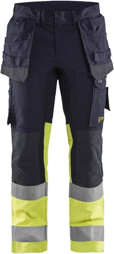 Blåkläder Multinorm werkbroek Inherent met stretch 14871512 | Marine/High Vis Geel | Maat 62 - 7330509662250