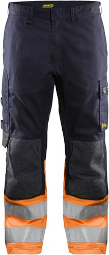 Blåkläder Multinorm inherent werkbroek 14881513 | Marineblauw/Oranje | Maat 48 - 7330509720394