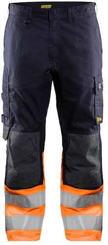 Blåkläder Multinorm inherent werkbroek 14881513 | Marineblauw/Oranje | Maat 48 - 7330509720394-2