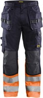 Blåkläder Multinorm inherent werkbroek 14891513 | Marineblauw/Oranje | Maat 64 - 7330509720660