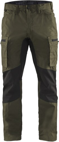 Blåkläder Service werkbroek met stretch 14591845 | Groen/Zwart | Maat 62 - 7330509646045
