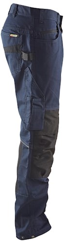 Blåkläder Service werkbroek met stretch zonder spijkerzakken 14951330 | Donker marineblauw/Zwart | Maat 48 - 7330509544051-3