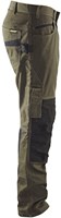 Blåkläder Service werkbroek met stretch zonder spijkerzakken 14951330 | Groen/Zwart | Maat 58 - 7330509543832-3
