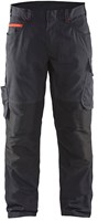 Blåkläder Service werkbroek met stretch zonder spijkerzakken 14951330 | Zwart/Rood | Maat 46 - 7330509544587