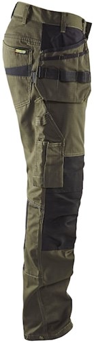 Blåkläder Service werkbroek met stretch en spijkerzakken 14961330 | Groen/Zwart | Maat 46 - 7330509547779-3