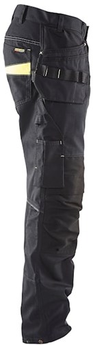 Blåkläder Service werkbroek met stretch en spijkerzakken 14961330 | Zwart/High-Vis Geel | Maat 52 - 7330509548622-3