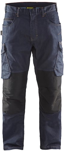 Blåkläder Service werkbroek denim 14971141 | Marineblauw/Zwart | Maat 52 - 7330509554791