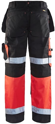 Blåkläder Werkbroek High-Vis X1500 15081860 | Zwart/High-Vis Rood | Maat 60 - 7330509388419-2
