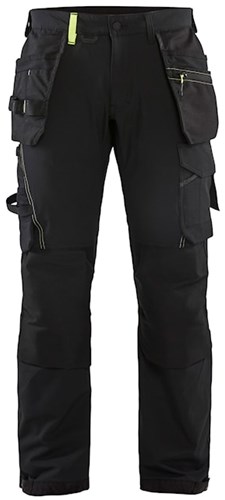 Blåkläder Werkbroek met 4-weg stretch 15221645 | Zwart/High-Vis Geel | Maat 52 - 7330509723982