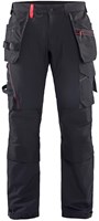 Blåkläder Werkbroek met 4-weg stretch 15221645 | Zwart/Rood | Maat 56 - 7330509724262